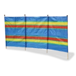 4 Pole Multicoloured Polythene Windbreak – view 2