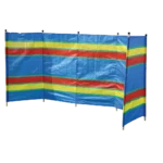 6 Pole Multicoloured Polythene Windbreak – view 3