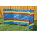 6 Pole Multicoloured Polythene Windbreak – view 4