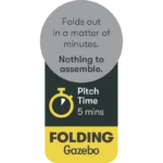 Quest 3x3m Giza folding gazebo – view 9