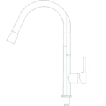 Black Pull Out Kitchen Sink Mixer Tap – view 2