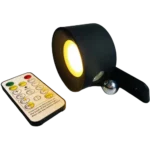 Black Round Dimmable CCT Wall Sconce Light With Remote