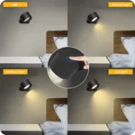 Black Round Dimmable CCT Wall Sconce Light With Remote – view 4