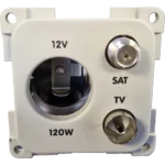 CBE Light Grey 12V + TV + SAT Socket