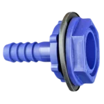 DLS 10mm Straight Connector (3/4″ B.S.P) Blue c/w Nut & Washer