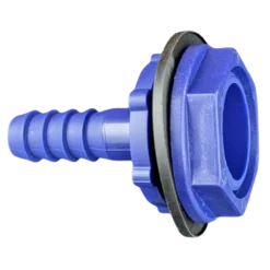 DLS 10mm Straight Connector (3/4″ B.S.P) Blue c/w Nut & Washer