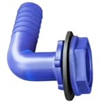 DLS 20mm Angled Connector (3/4″ B.S.P) Blue c/w Nut & Washer