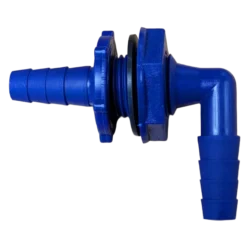 DLS ½” Hose Bulkhead Fitting Elbow – Blue