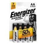 Energizer AA LR6 Alkaline Power Batteries (4 Pack)