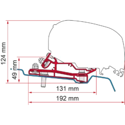 Fiamma Adapter Ford Transit H3L4-RHD 400cm