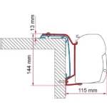 Fiamma Adapter Rapido 450 686F>24 (390Cm)