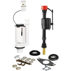 Fluidmaster PROCP002 – Fully Height Adjustable & Flush Valve with Chrome Botton Universal Cistern Pack