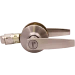 Handle Set with Privacy Lock Satin Nickel C/W 25mm Tubular Latch