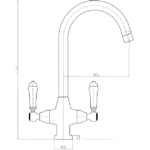 Harrogate Kitchen Tap Brushed Nickel – view 3