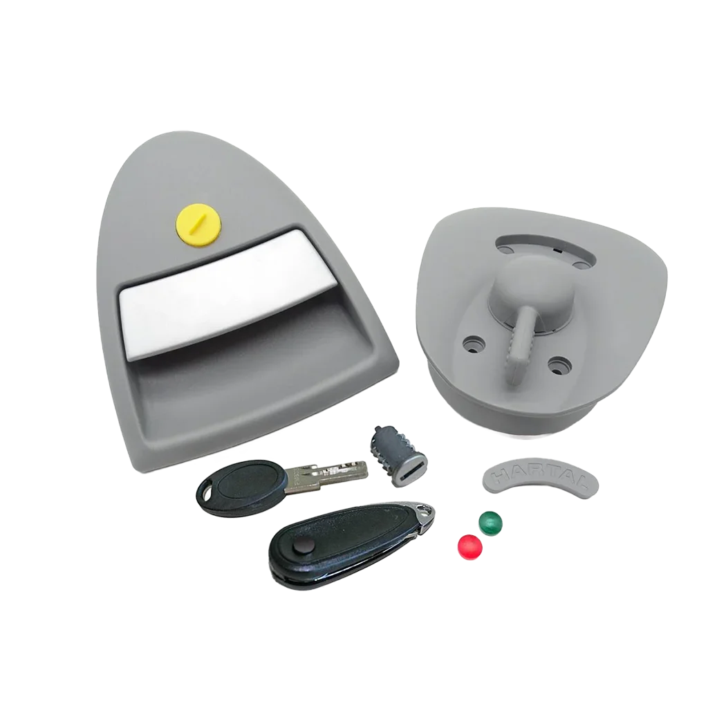 Hartal Triangle Left Hand Complete Bailey Lock Kit, Grey, suits HSC