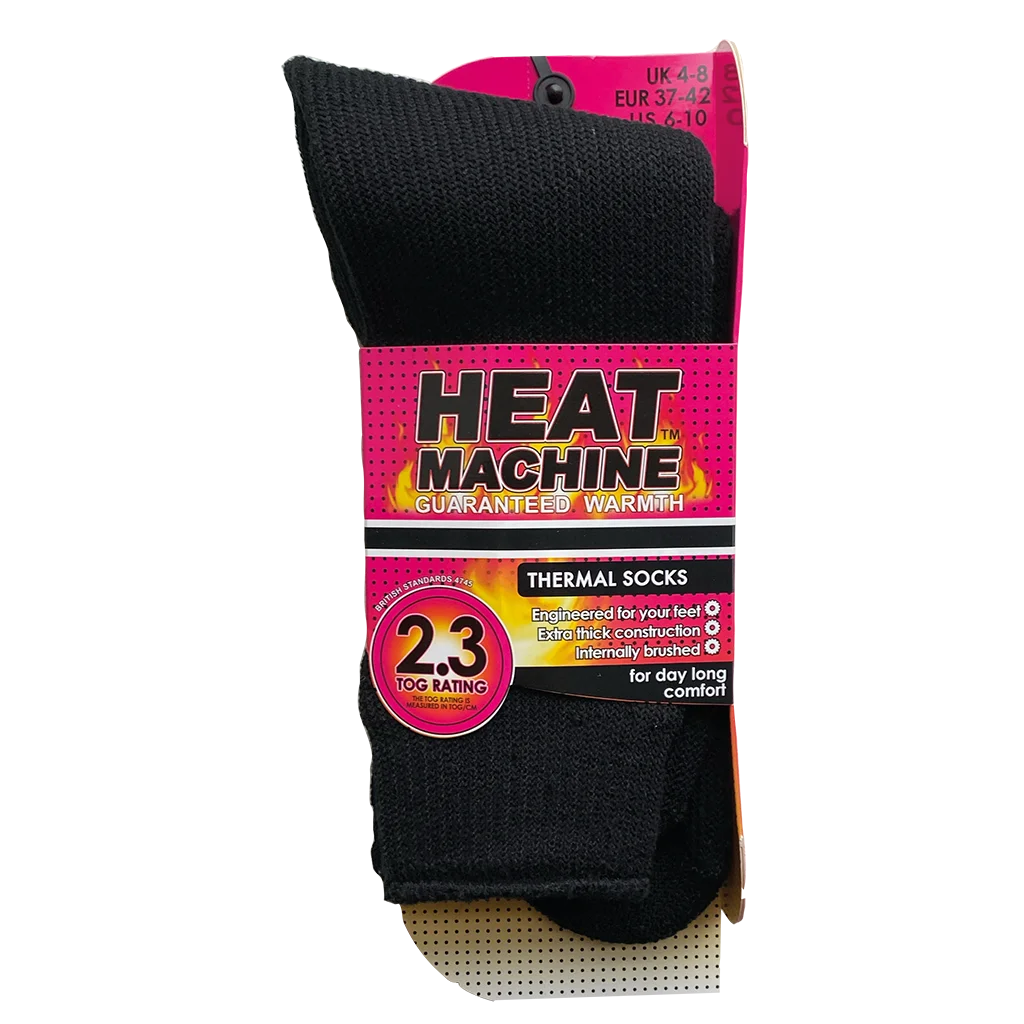 Heat Machine Ladies Tog 2.3 Thermal Socks Size 4-8 – Black – view 2