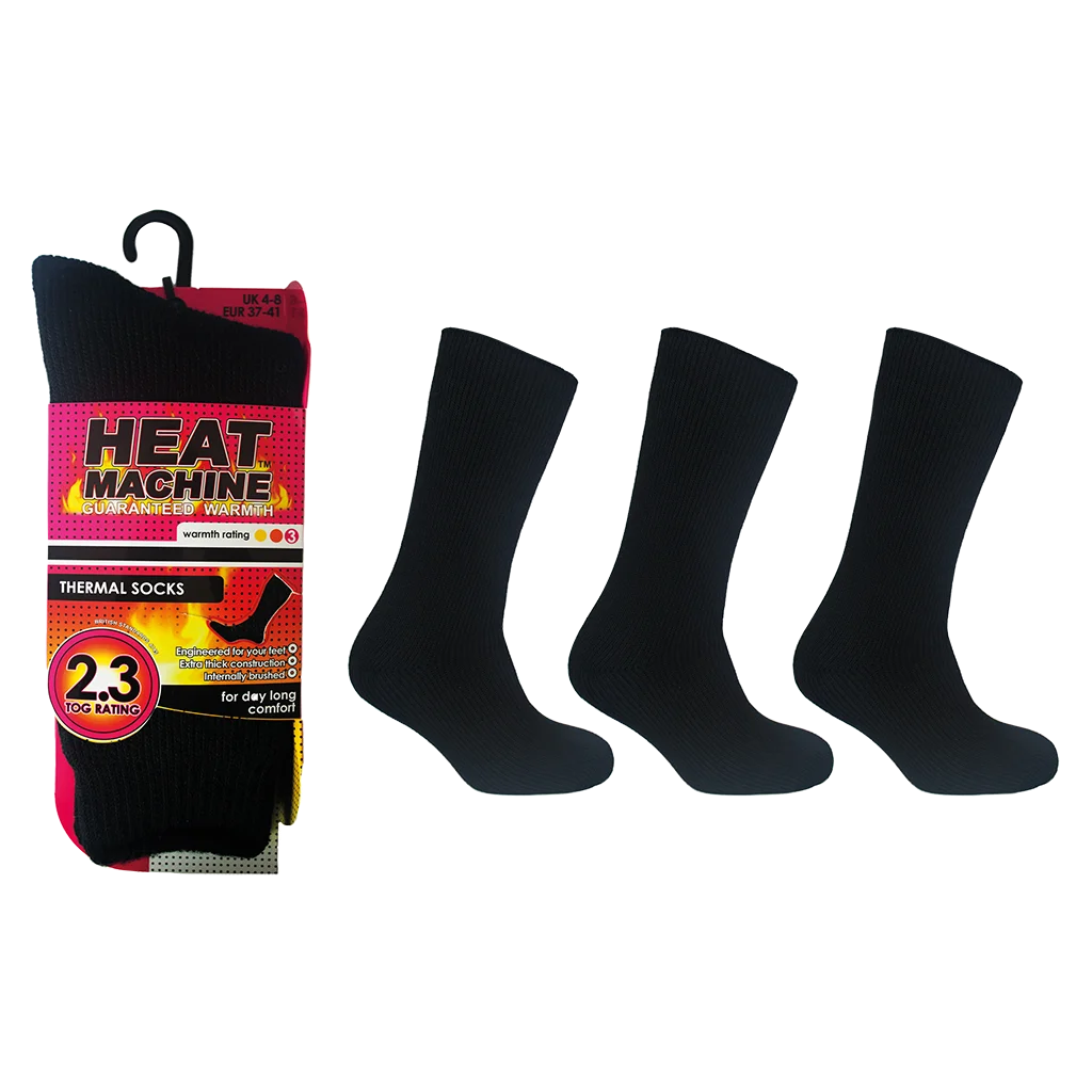 Heat Machine Ladies Tog 2.3 Thermal Socks Size 4-8 – Black – view 4