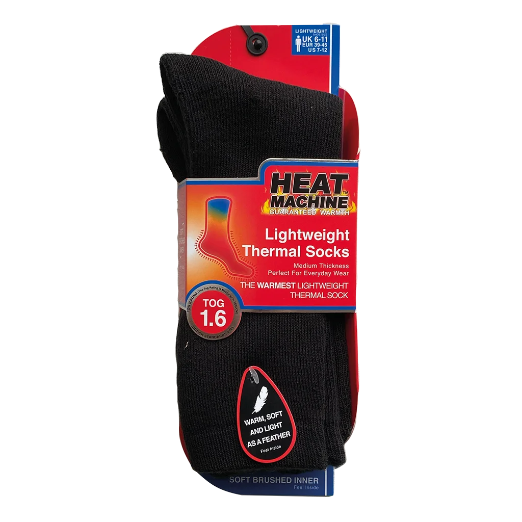 Heat Machine Mens Tog 1.6 Thermal Socks Size 6-11 – Black – view 2