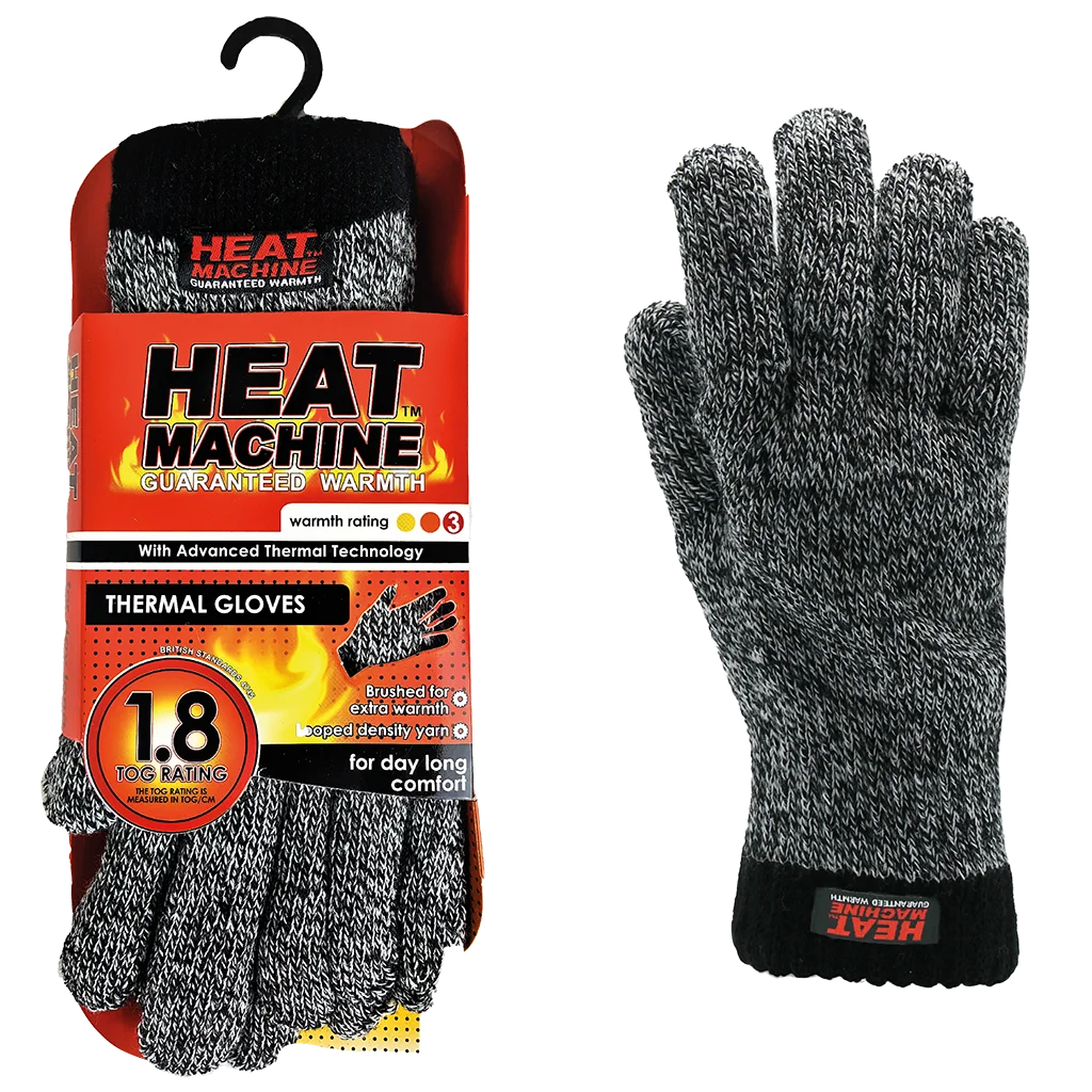Heat Machine Mens Tog 1.8 Thermal Gloves One Size – Grey Marl – view 4