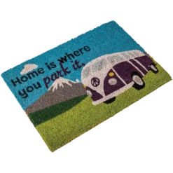 Heavy duty coir Home is where you park it (camper van) mat