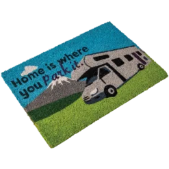 Heavy duty coir Home is where you park it (motor home) mat