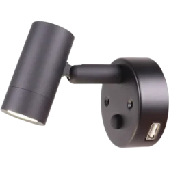 Luxlite Nano Black 12V LED Spot Light with USB