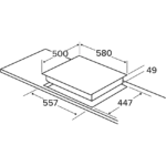 Matrix 60cm 4 Burner Gas Hob- Stainless Steel – view 2