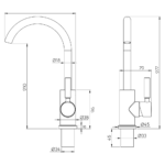 Mixer faucet Trend S R90, chrome, barbed nozzles – view 2