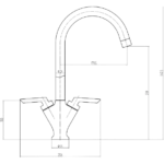 Olicana Kitchen Tap – Chrome – view 2