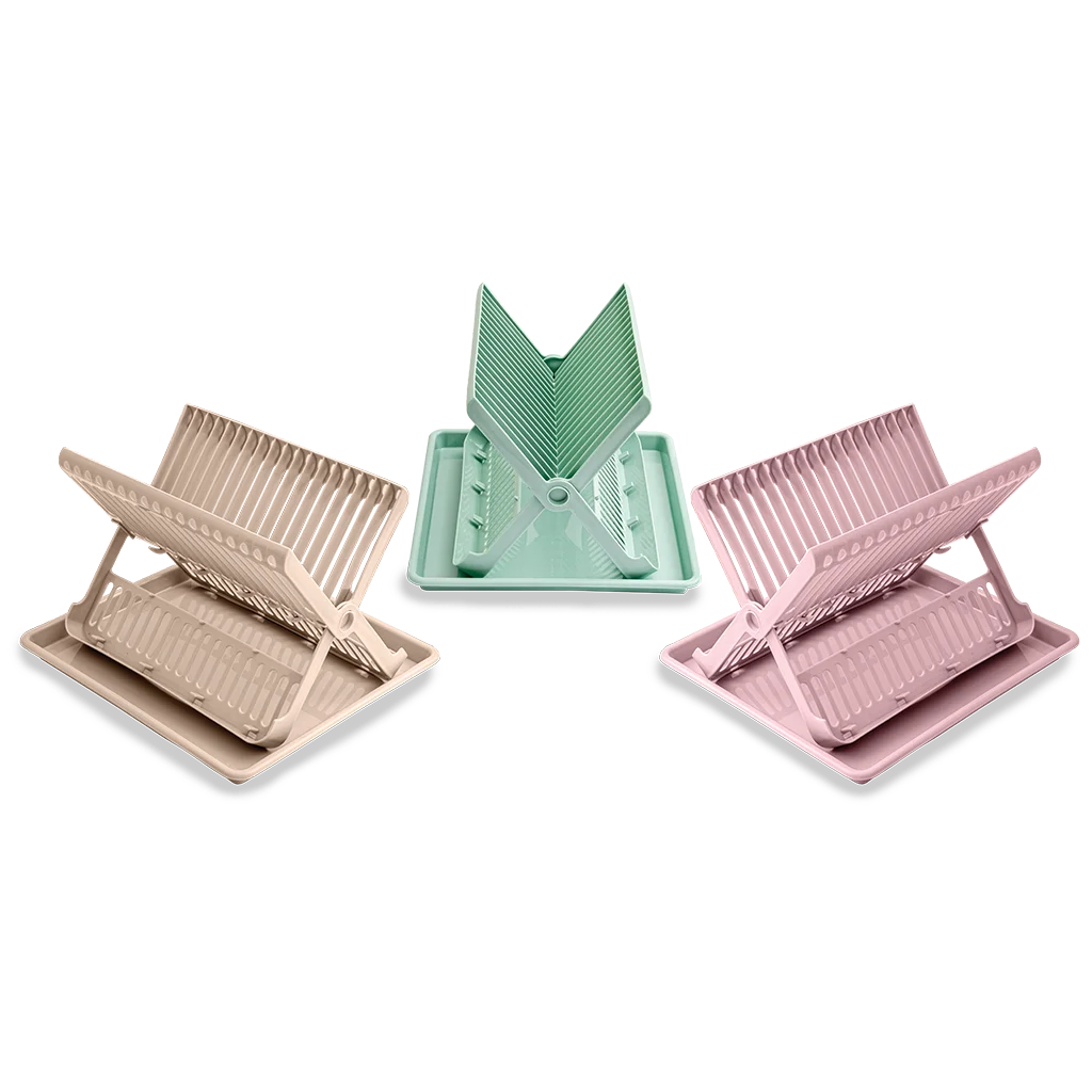 PlasticForte Folding Drainer with Drip Tray Assorted Colours