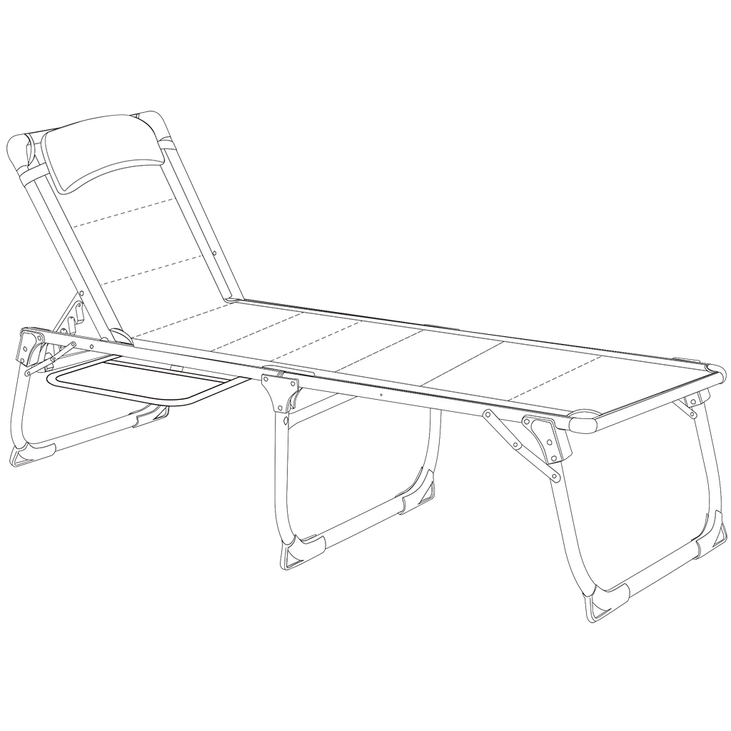 Quest Elite Bordeaux Pro Lounge Bed With Side Table – view 6