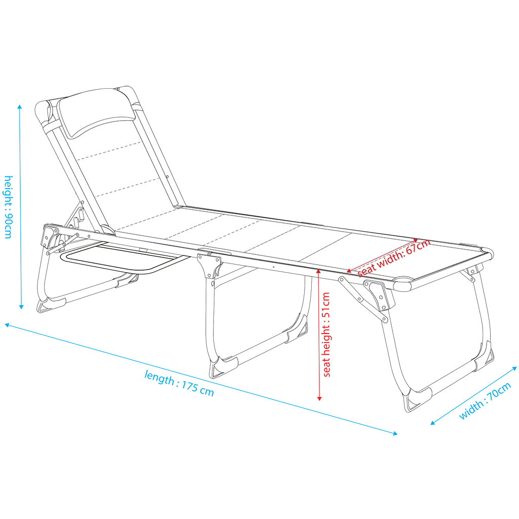 Quest Elite Bordeaux Pro Lounge Bed With Side Table – view 8