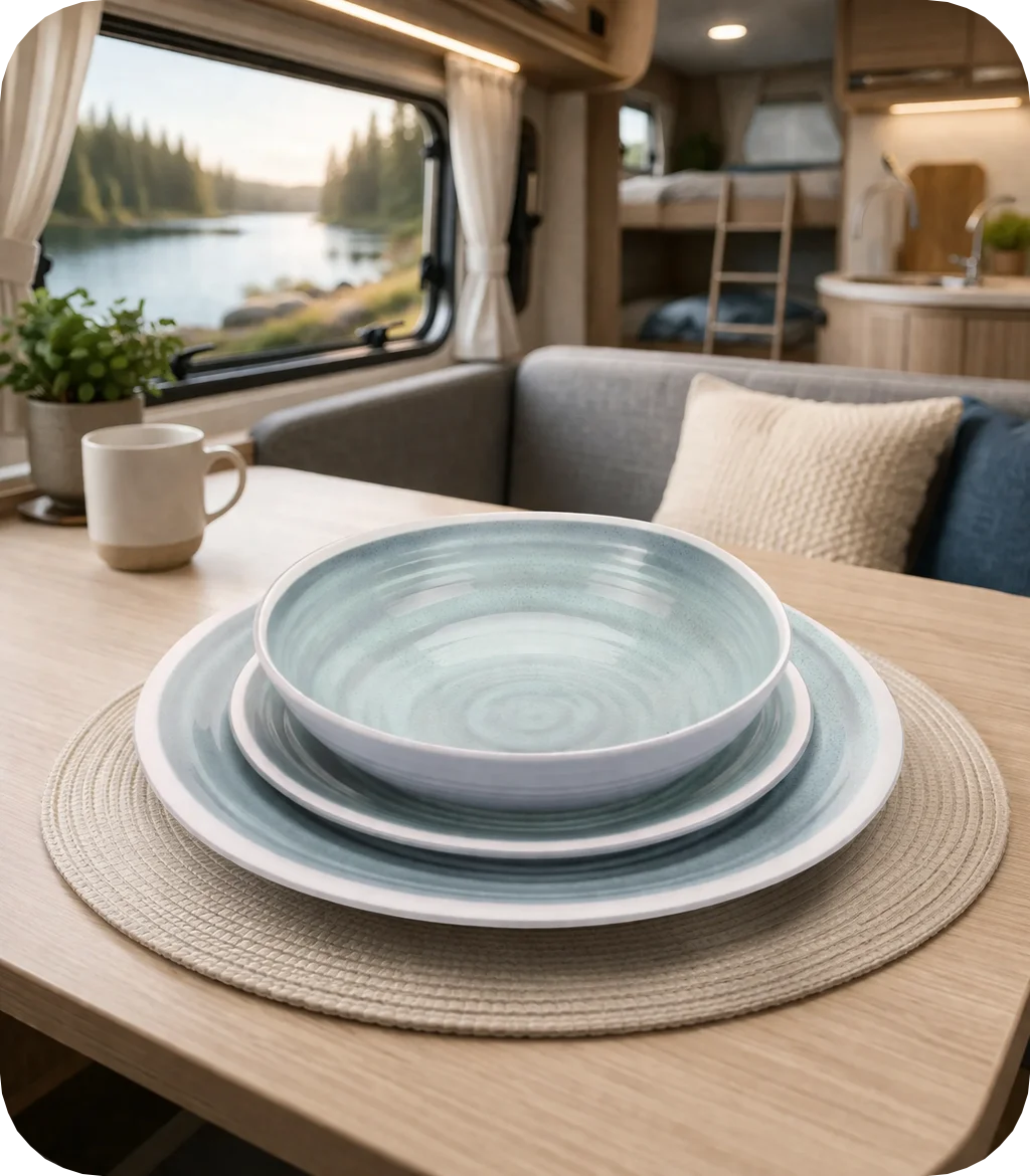 Quest Elite rPET 12 Piece Dinner Set – Delphinium – view 5