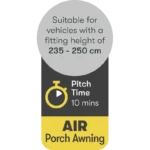 Quest Falcon Pro 390 Air Porch Awning – Mid Grey – view 9
