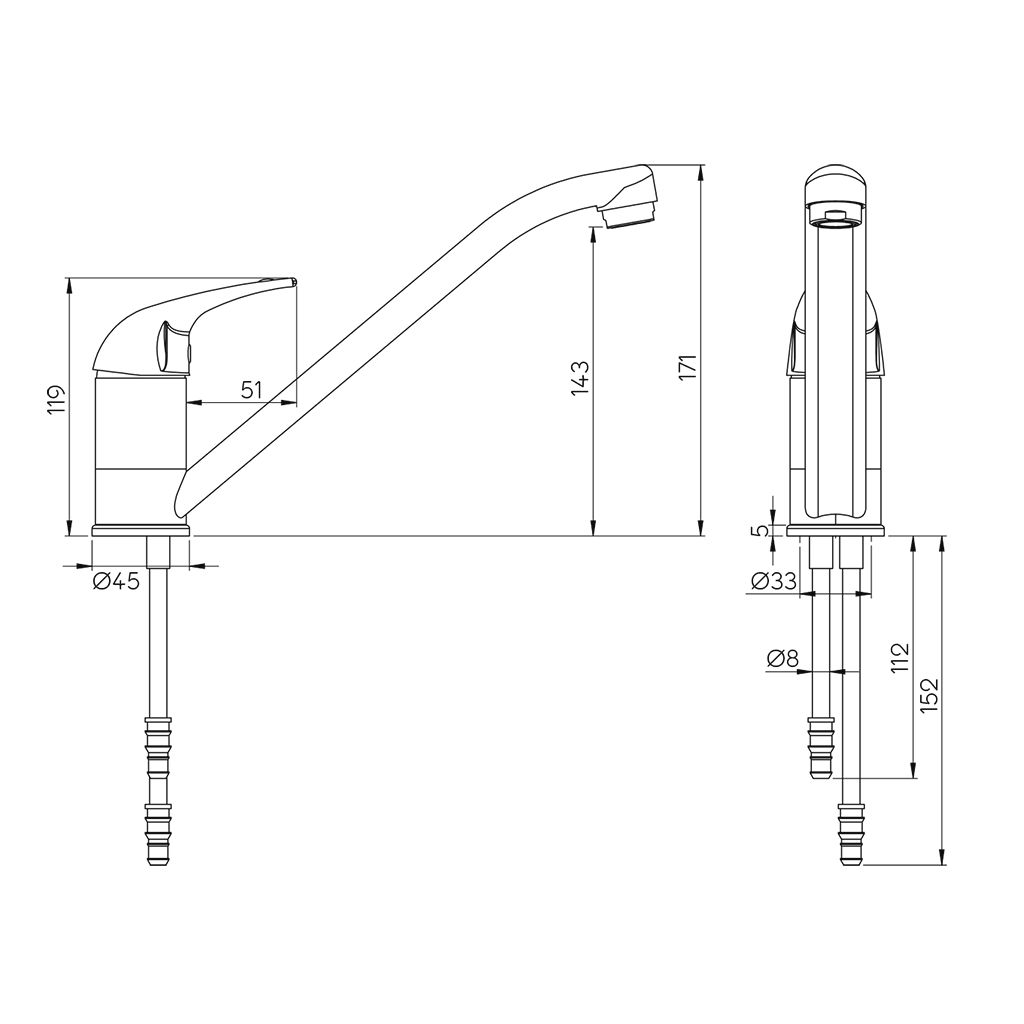 Reich Ceramic Charisma Mixer Tap with long outlet – view 2