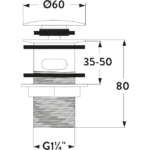 Round Dome Slotted Sprung Basin Waste Easy Clean – view 2