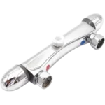 Round exposed Thermostatic Shower Mixer Valve Chrome 150mm centres – view 2