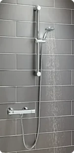 Round Shower Riser Rail Kit with Multi Function Head Chrome – view 2