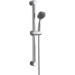Round Shower Riser Rail Kit with Multi Function Head Chrome