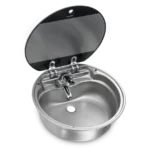 SMEV VA7306FP Round Dometic sink with glass lid
