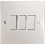 Square Edged 3 Gang 2 Way Switch White