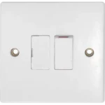 Square Edged 3Amp Switched Fused Spur White