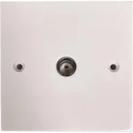 Square Edged Coaxial TV Cocket Single Outlet White