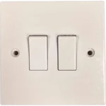 Square Edged Double 2 Way Switch White