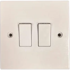 Square Edged Double 2 Way Switch White