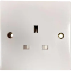 Square Edged Single Unswitched Double Pole White