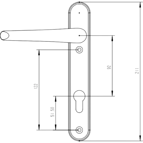 Stanway UPVC Door Handle Black – view 2