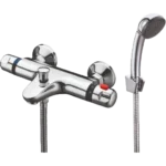Thermostatic Bath Shower Mixer with Fittings Chrome