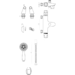 Thermostatic Bath Shower Mixer with Fittings Chrome – view 2