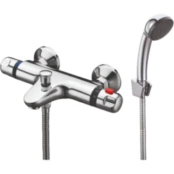 Thermostatic Bath Shower Mixer with Fittings Chrome